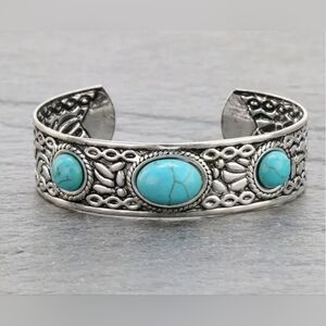 2 For $25 NEW!Turquoise Silver Cuff Bracelet NWT!